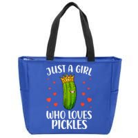 Women Girl Cute Pickle Cucumber Dill Pickle Lovers Gift Zip Tote Bag