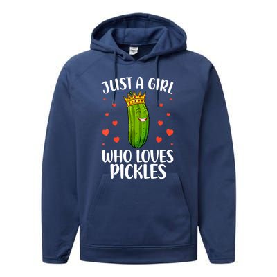 Women Girl Cute Pickle Cucumber Dill Pickle Lovers Gift Performance Fleece Hoodie