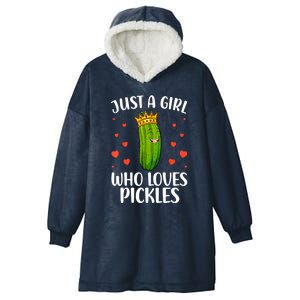 Women Girl Cute Pickle Cucumber Dill Pickle Lovers Gift Hooded Wearable Blanket