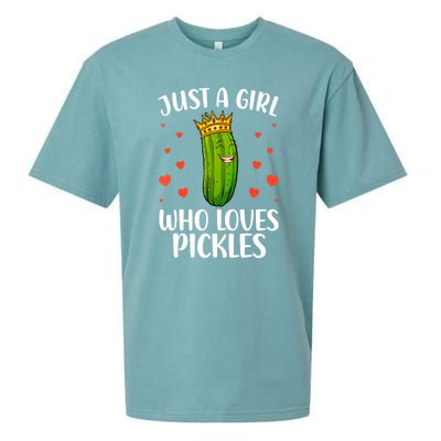 Women Girl Cute Pickle Cucumber Dill Pickle Lovers Gift Sueded Cloud Jersey T-Shirt