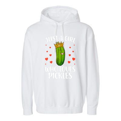 Women Girl Cute Pickle Cucumber Dill Pickle Lovers Gift Garment-Dyed Fleece Hoodie