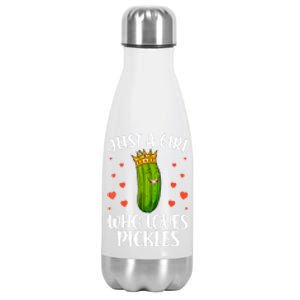 Women Girl Cute Pickle Cucumber Dill Pickle Lovers Gift Stainless Steel Insulated Water Bottle