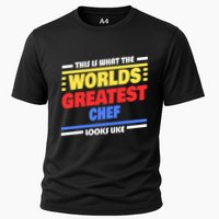 Worlds Greatest Chef Saying Funny Chef Gift Cooling Performance Crew T-Shirt