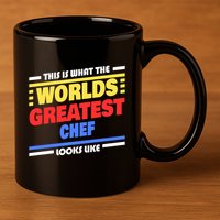 Worlds Greatest Chef Saying Funny Chef Gift 11oz C Handle Ceramic Mug