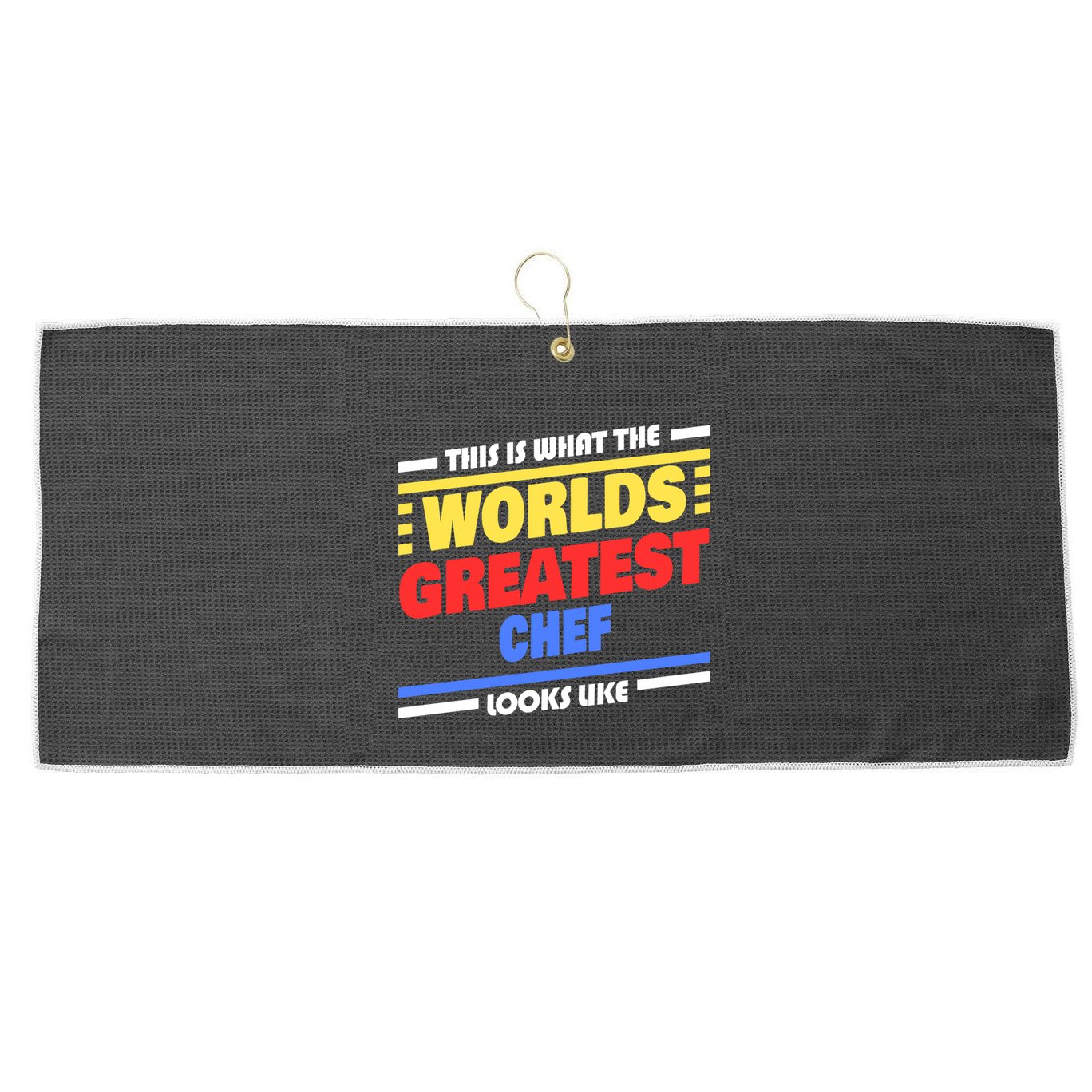 Worlds Greatest Chef Saying Funny Chef Gift Large Microfiber Waffle Golf Towel