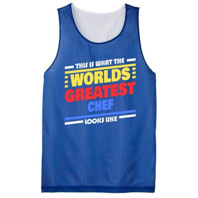 Worlds Greatest Chef Saying Funny Chef Gift Mesh Reversible Basketball Jersey Tank