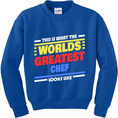 Worlds Greatest Chef Saying Funny Chef Gift Kids Sweatshirt