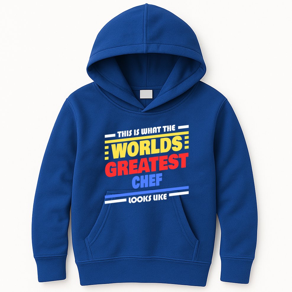 Worlds Greatest Chef Saying Funny Chef Gift Kids Hoodie