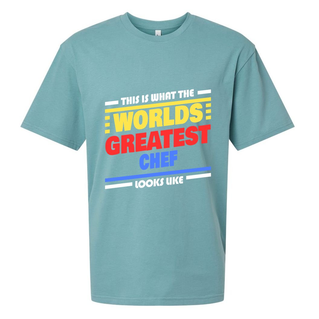 Worlds Greatest Chef Saying Funny Chef Gift Sueded Cloud Jersey T-Shirt