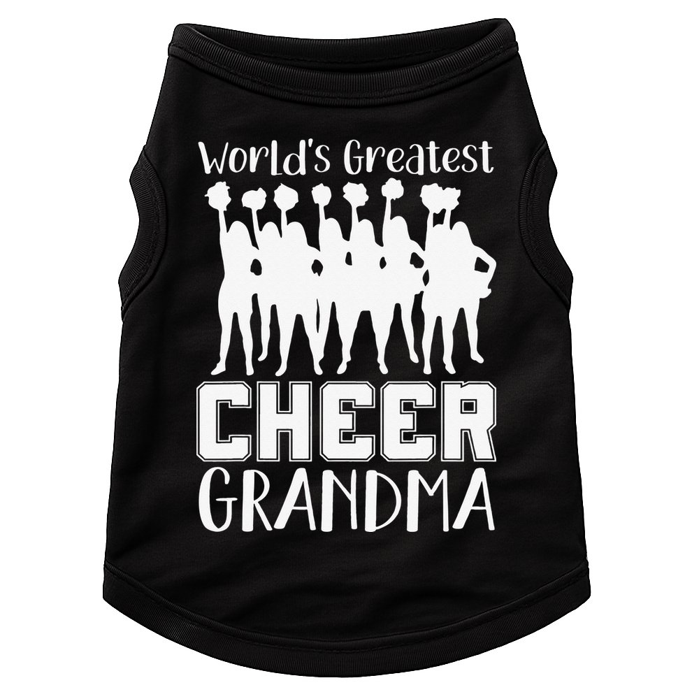 Worlds Greatest Cheer Grandma Funny Cheerleading Cheerleader Doggie Tank