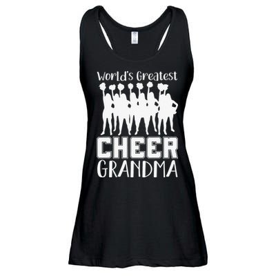 Worlds Greatest Cheer Grandma Funny Cheerleading Cheerleader Ladies Essential Flowy Tank