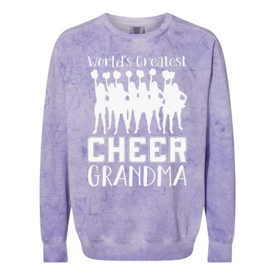 Worlds Greatest Cheer Grandma Funny Cheerleader Colorblast Crewneck Sweatshirt