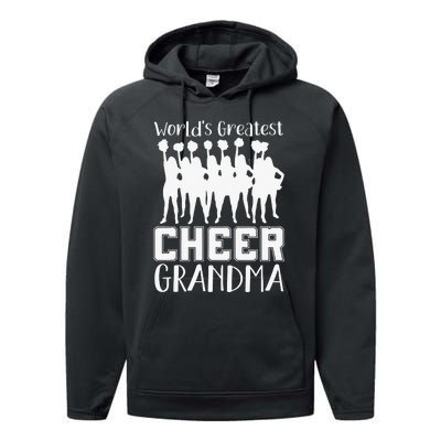 Worlds Greatest Cheer Grandma Funny Cheerleader Performance Fleece Hoodie