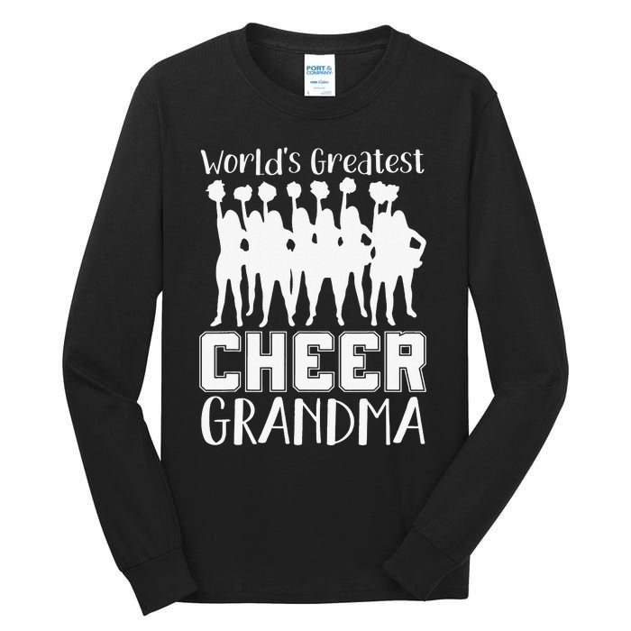 Worlds Greatest Cheer Grandma Funny Cheerleader Tall Long Sleeve T-Shirt