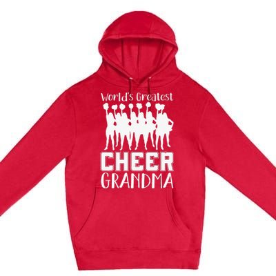 Worlds Greatest Cheer Grandma Funny Cheerleader Premium Pullover Hoodie