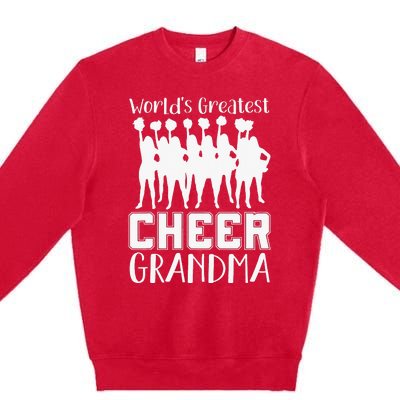 Worlds Greatest Cheer Grandma Funny Cheerleader Premium Crewneck Sweatshirt