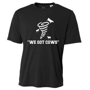 We Got Cows Funny Tornado Chaser Cooling Performance Crew T-Shirt