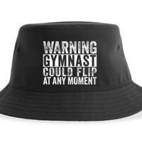 Warning Gymnast Could Flip Funny Gymnastics Sustainable Bucket Hat