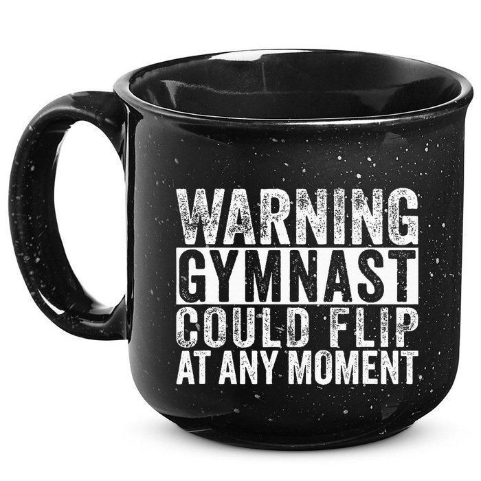 Warning Gymnast Could Flip Funny Gymnastics 15oz Campfire Ceramic Mug
