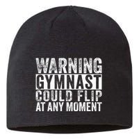 Warning Gymnast Could Flip Funny Gymnastics Sustainable Beanie