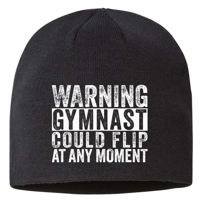 Warning Gymnast Could Flip Funny Gymnastics Sustainable Beanie