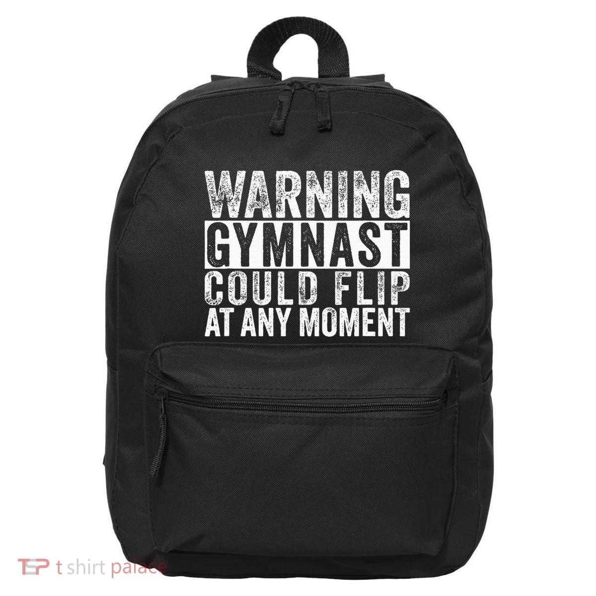 Warning Gymnast Could Flip Funny Gymnastics 16 in Basic Backpack