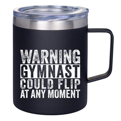 Warning Gymnast Could Flip Funny Gymnastics 12oz Stainless Steel Coffee Mug