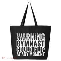 Warning Gymnast Could Flip Funny Gymnastics 25L Jumbo Tote