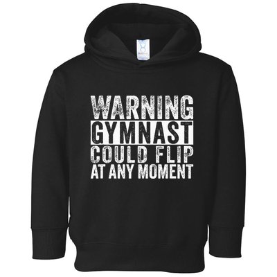 Warning Gymnast Could Flip Funny Gymnastics Toddler Hoodie