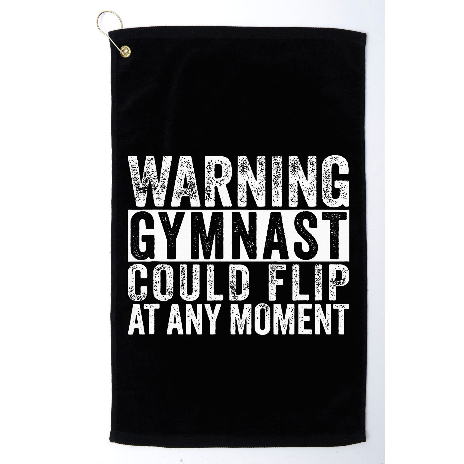 Warning Gymnast Could Flip Funny Gymnastics Golf Towel