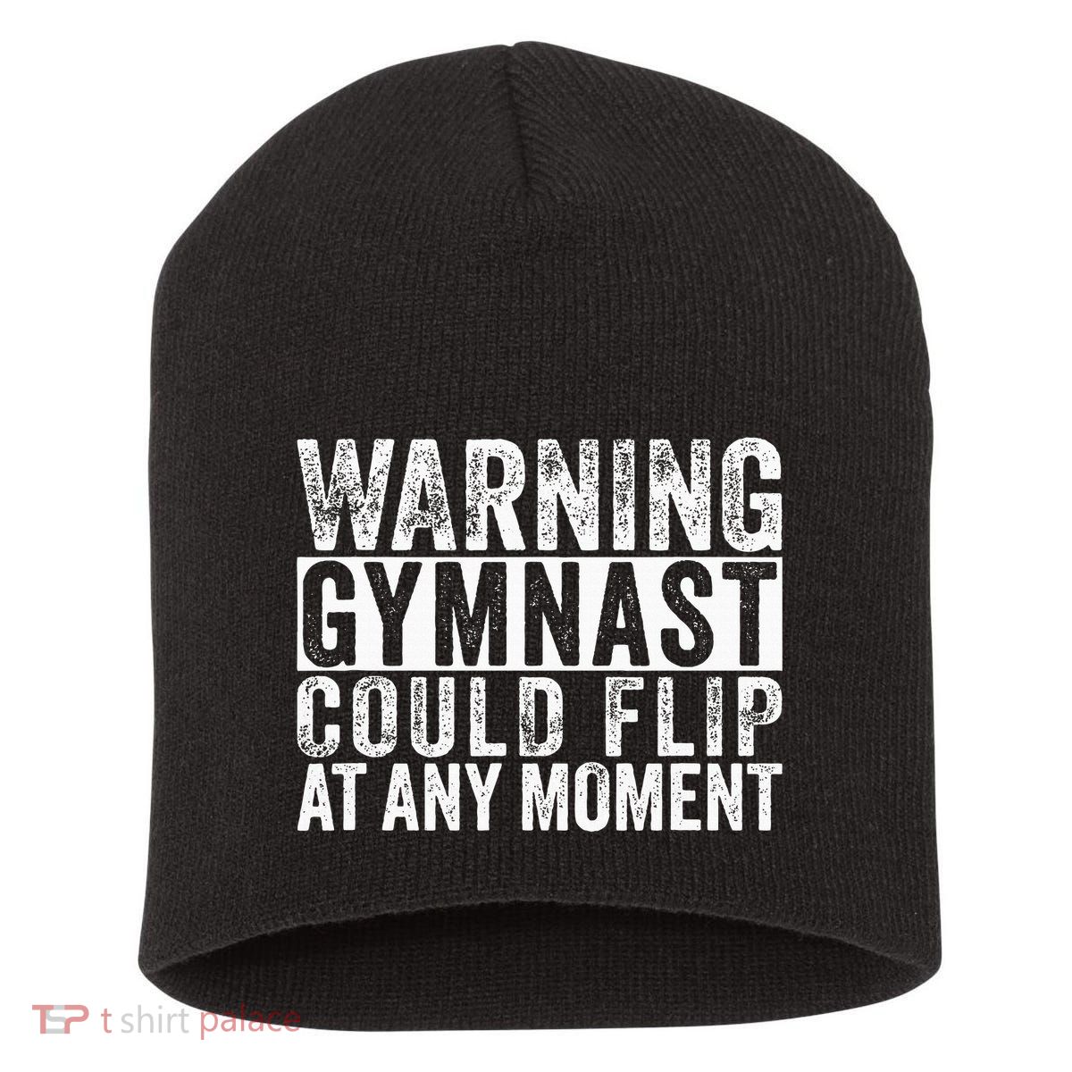 Warning Gymnast Could Flip Funny Gymnastics Short Acrylic Beanie