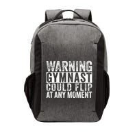 Warning Gymnast Could Flip Funny Gymnastics Vector Backpack