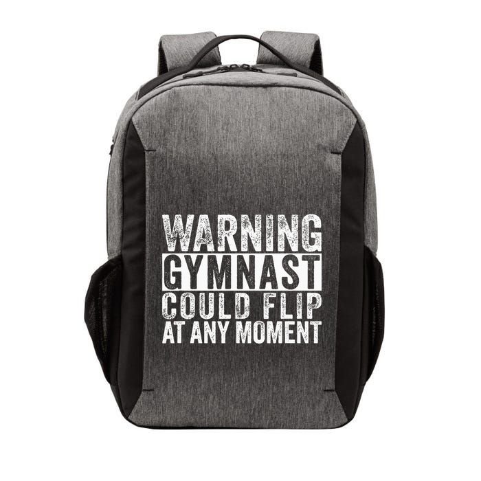 Warning Gymnast Could Flip Funny Gymnastics Vector Backpack