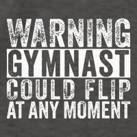 Warning Gymnast Could Flip Funny Gymnastics Vector Backpack