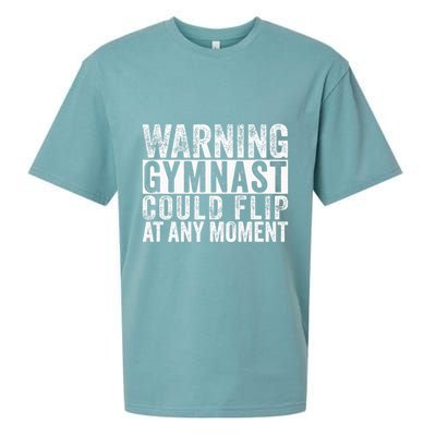Warning Gymnast Could Flip Funny Gymnastics Sueded Cloud Jersey T-Shirt