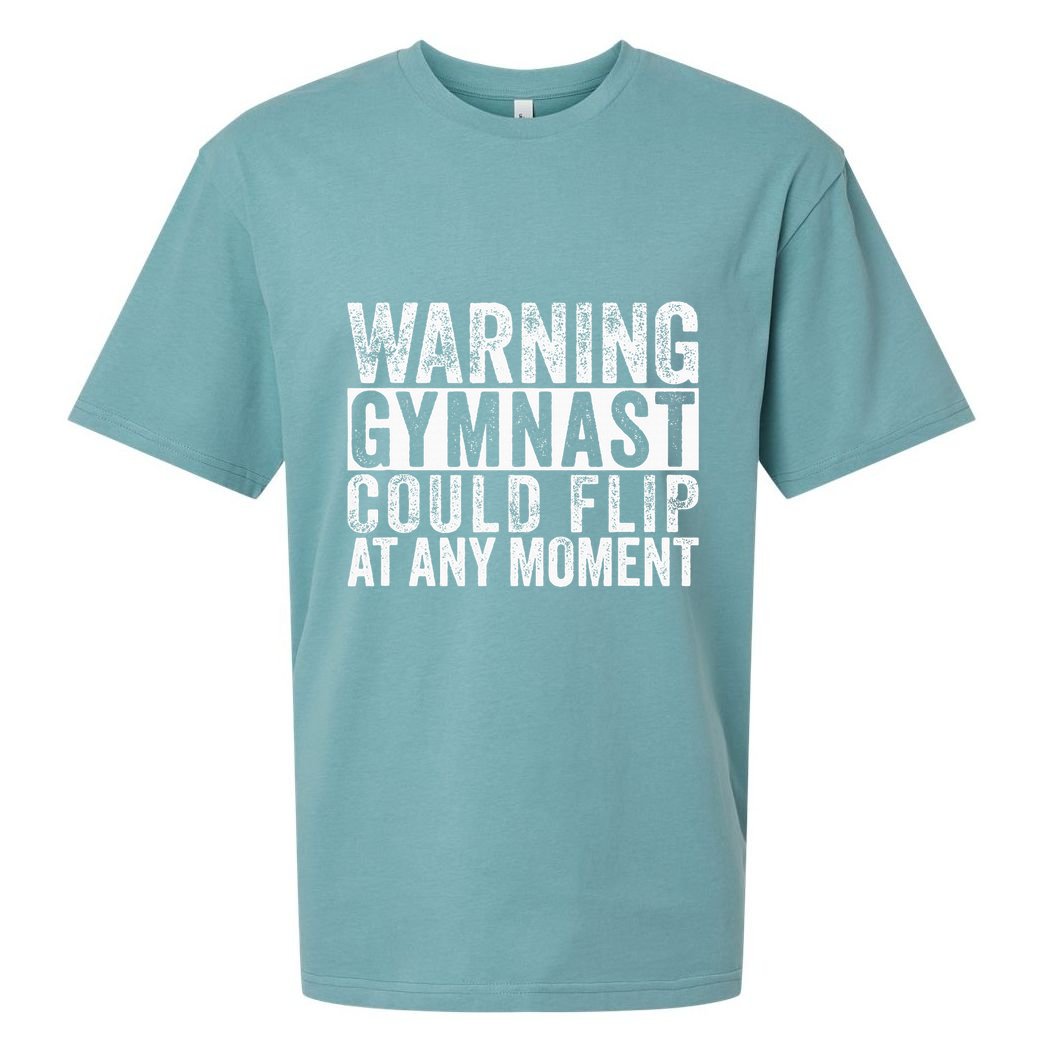 Warning Gymnast Could Flip Funny Gymnastics Sueded Cloud Jersey T-Shirt