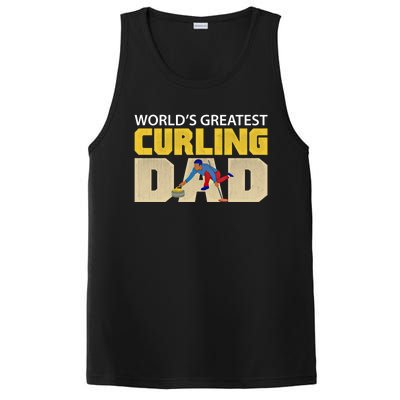 Worlds Greatest Curling Dad Novelty Curling Great Gift PosiCharge Competitor Tank