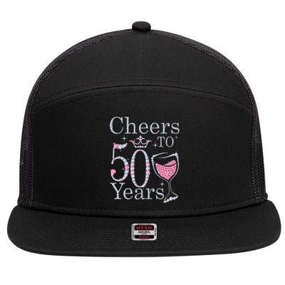 Women Gift Cheers To 50 Years 1969 50Th Birthday Gift For Womens 7 Panel Mesh Trucker Snapback Hat