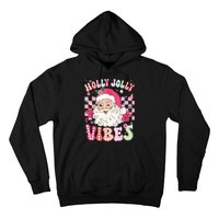 Women Groovy Cute Christmas Santa Claus Holly Jolly Vibes Xmas Gift Hoodie