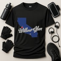 Willow Glen California San Jose Ca Map Cooling Performance Crew T-Shirt