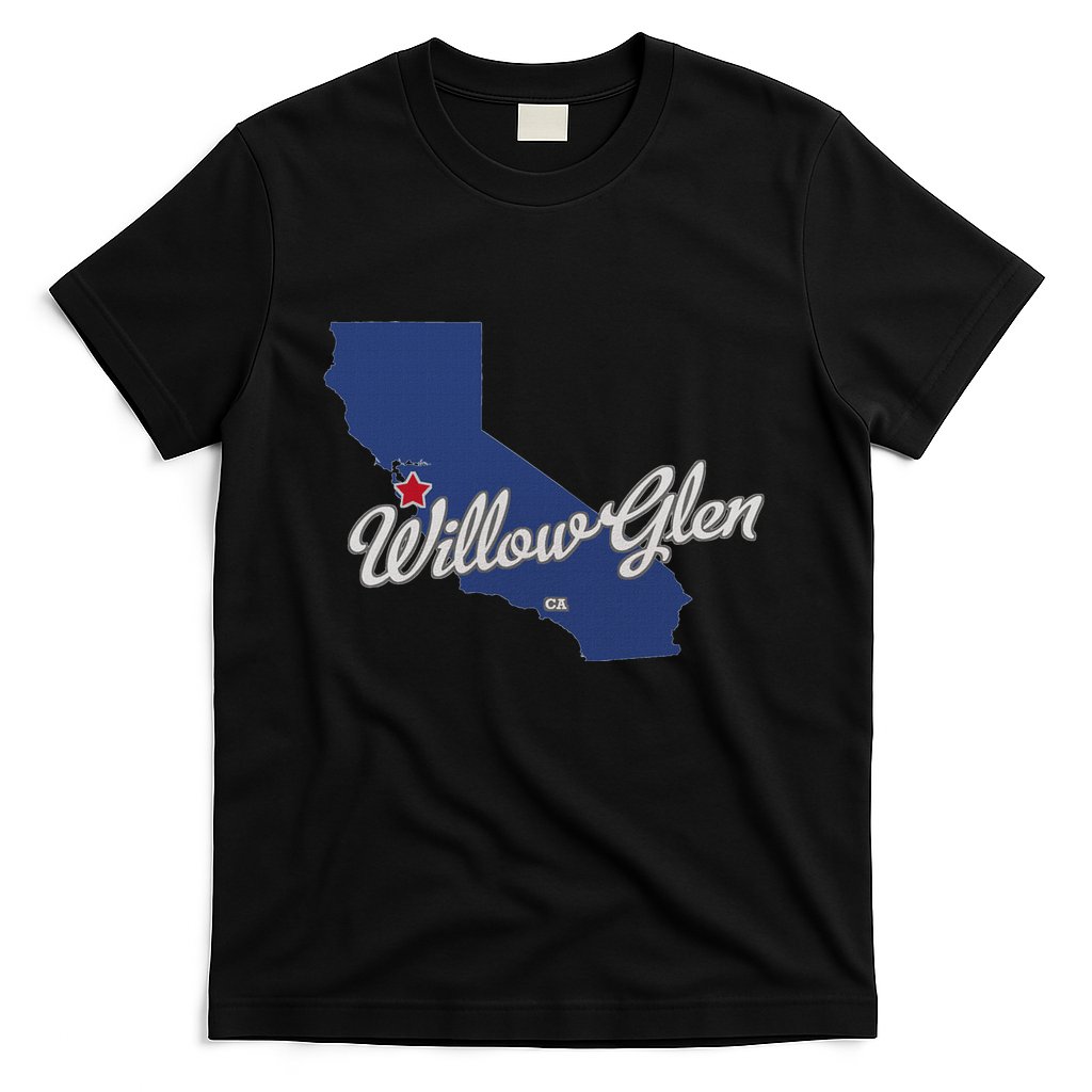 Willow Glen California San Jose Ca Map T-Shirt