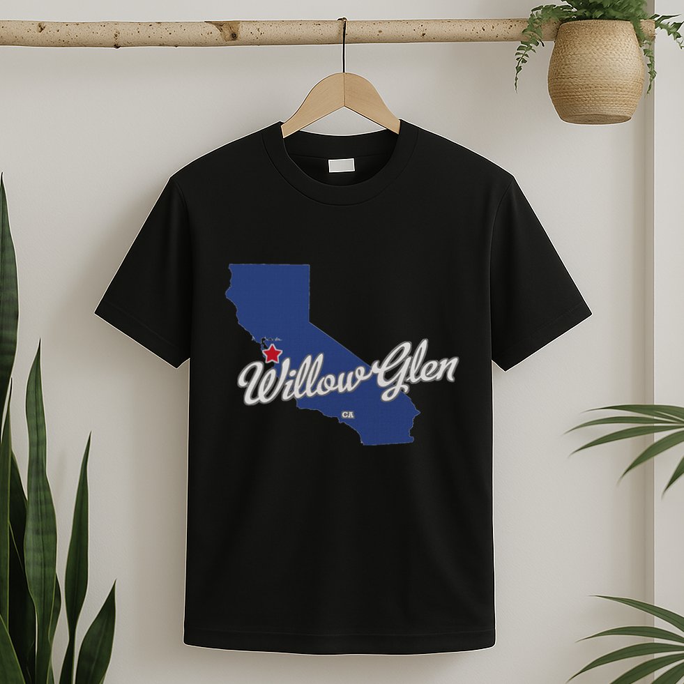 Willow Glen California San Jose Ca Map T-Shirt