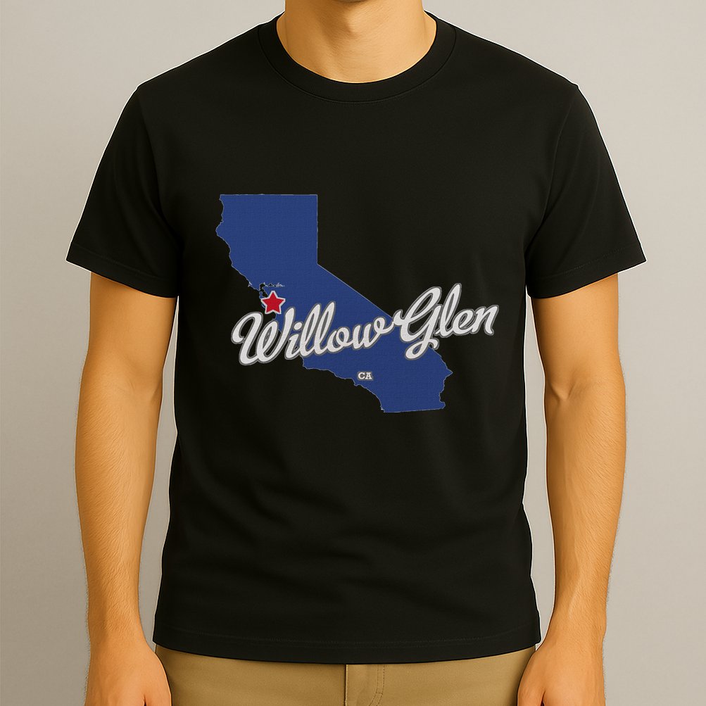 Willow Glen California San Jose Ca Map T-Shirt