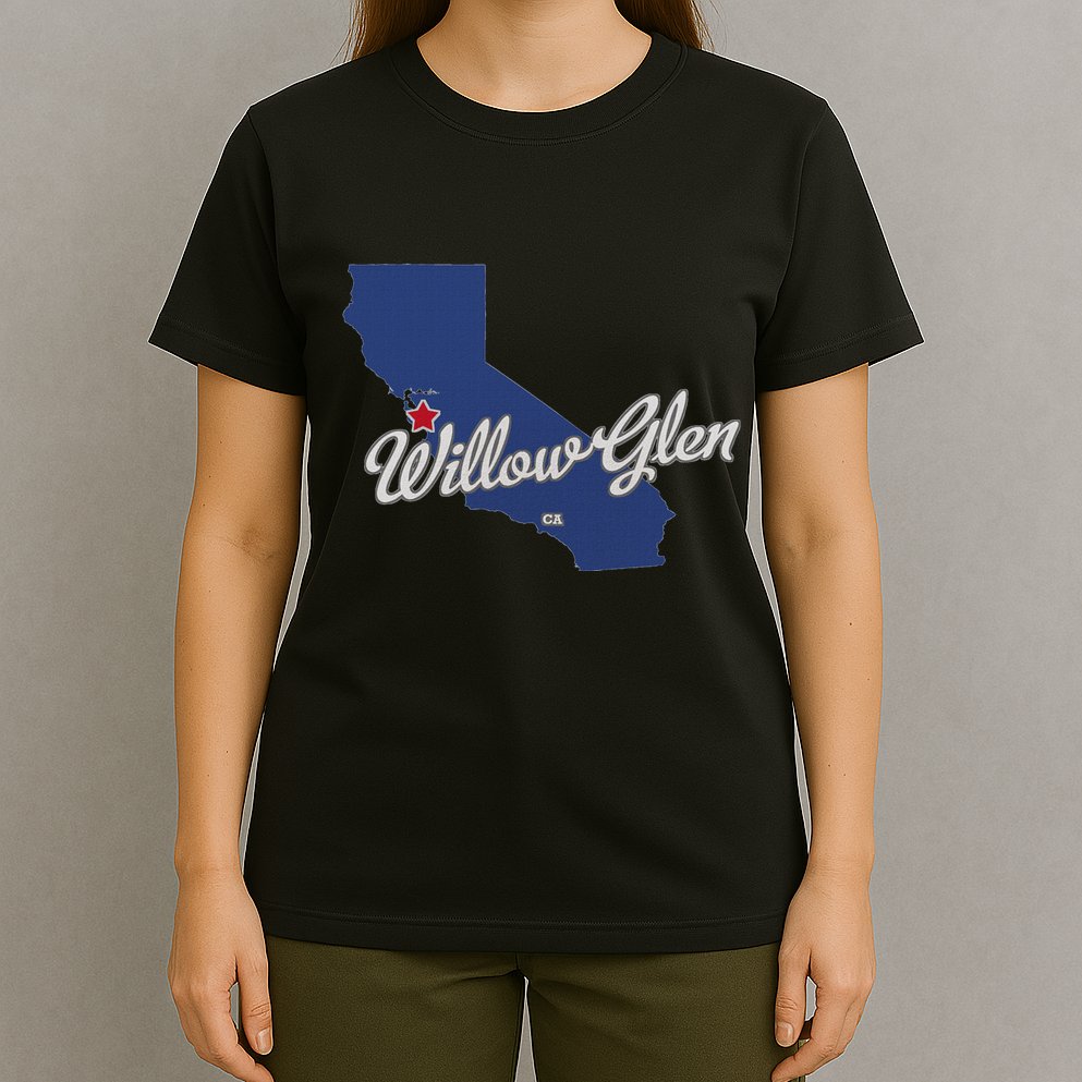 Willow Glen California San Jose Ca Map T-Shirt
