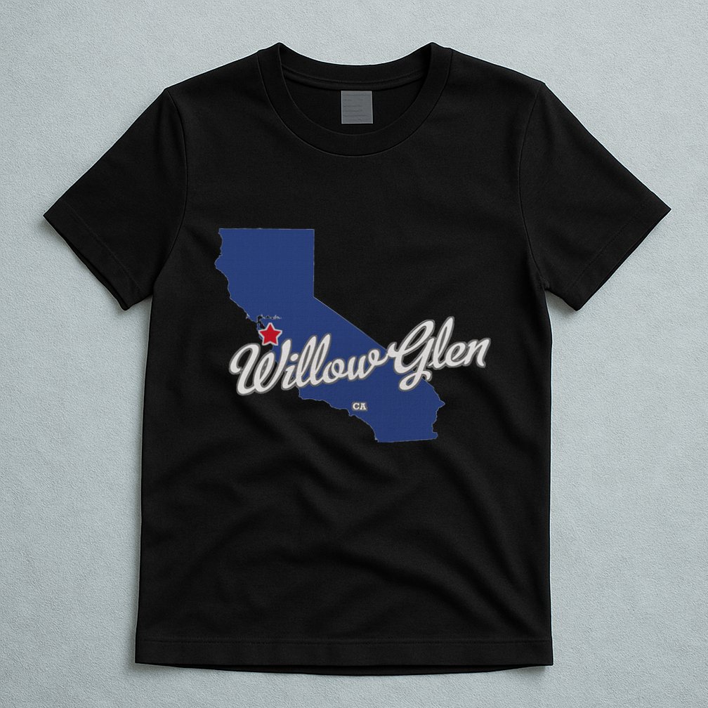 Willow Glen California San Jose Ca Map T-Shirt