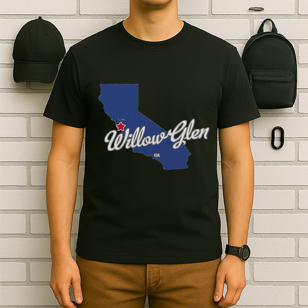 Willow Glen California San Jose Ca Map T-Shirt