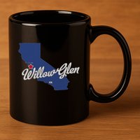 Willow Glen California San Jose Ca Map 11oz C Handle Ceramic Mug