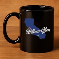 Willow Glen California San Jose Ca Map 11oz C Handle Ceramic Mug