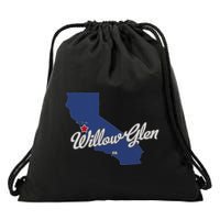 Willow Glen California San Jose Ca Map Drawstring Bag