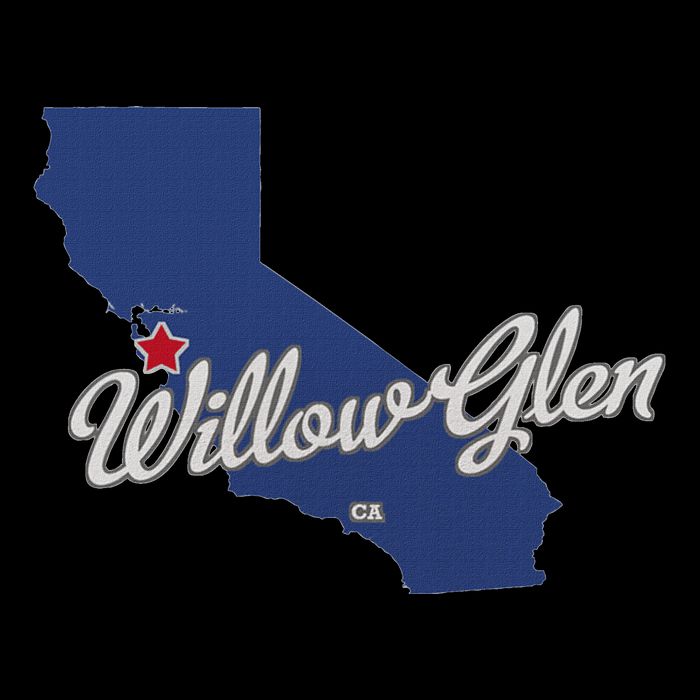 Willow Glen California San Jose Ca Map Drawstring Bag